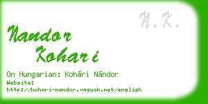 nandor kohari business card